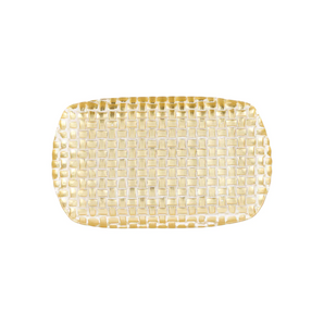 Vietri Rufolo Gold Basket Weave Tray