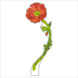 Small Red Iceland Poppy Acrylic Flower