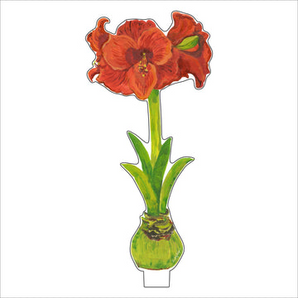 Small Red Orange Amaryllis Acrylic Flower