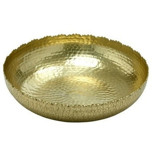 Round Gold Hammered Bowl