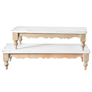 22" White Wood Riser
