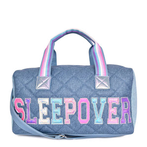 'Sleepover' Quilted Denim Large Duffle Bag