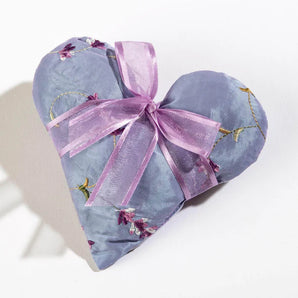 Lilac Embroidered Lavender Heart Sachet