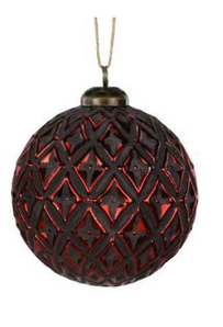 Antique Red Glass Ball Ornament