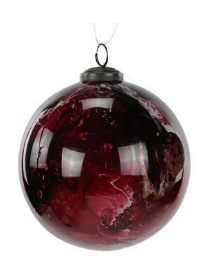 Burgundy/Gold Marbled Glass Ornament