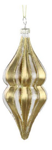 Gold Glass Glitter Finial Ornament