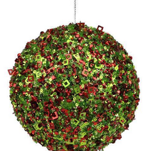 Large Red/Green Sequin Ball Ornament