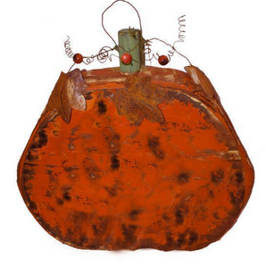 24.5" Round Orange Wooden Pumpkin