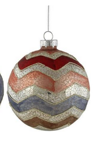 Red/Blue Mercury Glass Ball Ornament