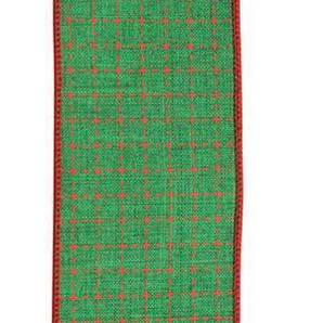 Red/Green Stitched Squares Ribbon