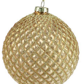 Small Gold Glitter Diamond Ball Ornament