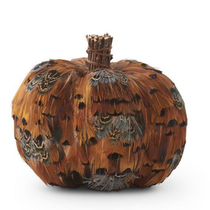 Orange and Brown Feather Pumpkin
