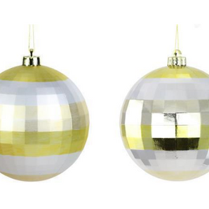 Striped Disco Ball Ornament