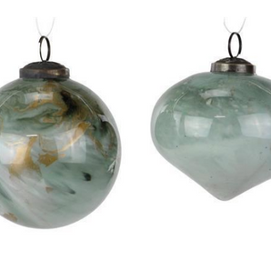 Blue Marble Glass Ornament