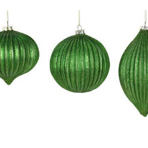 Gold/Green Glass Ornament