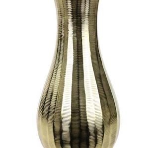 Gold Aluminum Carved Vase
