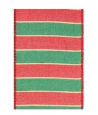 Red/Green/Gold Stripe 1.5" Ribbon