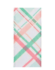 Pink/Mint Plaid 1.5" Ribbon