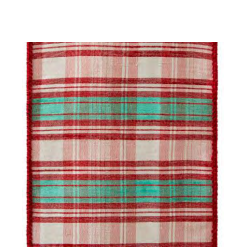 White/Green/Red Plaid 2.5" Ribbon