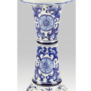 Blue and White Floral Footed Vase