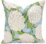 Gold Foil White Hydrangeas Pillow