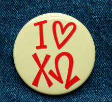 Greek Small I Heart Button