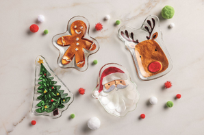 Christmas Glass Tidbit Plate