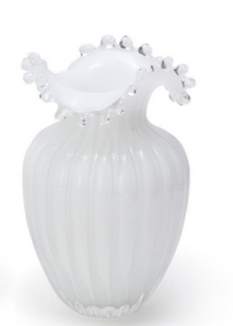 Glass Pearl White Vase
