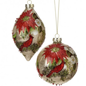 Cardinal Poinsettia Ornament
