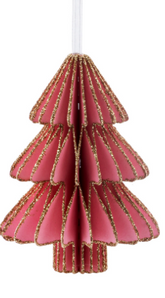 Pink and Gold Paper Tree Ornament