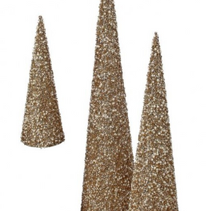 Champagne\Gold Glitter Cone Tree