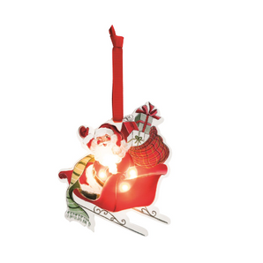 LED Acrylic Santa Sleigh Ornament