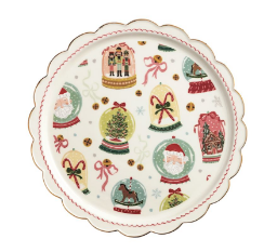 Snow Globe Scalloped Platter