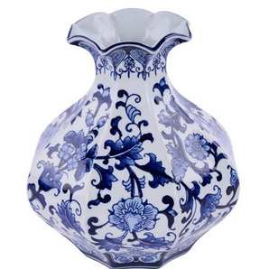 11" Octagonal Chinoiserie Vase
