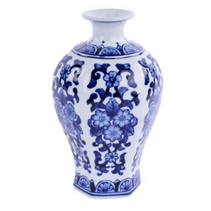 8" Small Mouth Chinoiserie Vase