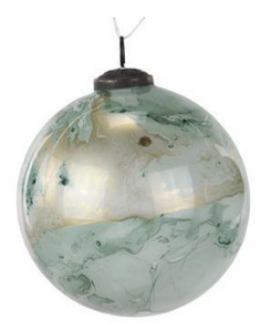 Green/Gold Marble Glass Ornament