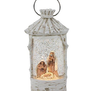 Birch Wood Holy Family Snow Globe