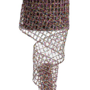 Rainbow Tinsel Mesh Ribbon