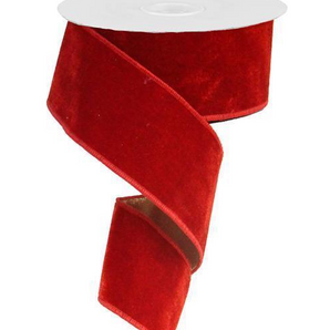 2.5" Red Velvet Sheer Metallic Ribbon