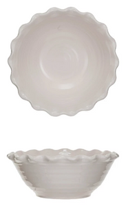 Stoneware Bowl with Scalloped Edge