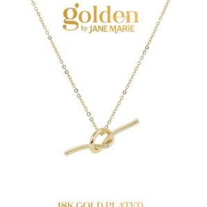 Gold Knot Bar Necklace