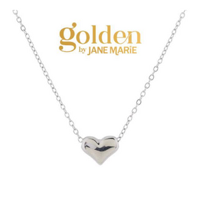 Silver Bubble Heart Necklace