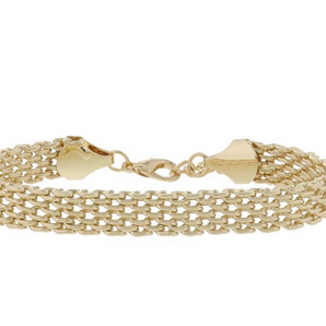 Gold Mesh Band Chain Bracelet