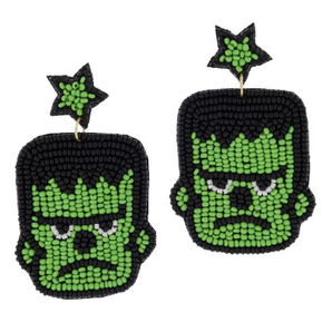 Frankenstein Beaded Earrings