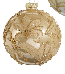 Gold Embellished Ball Ornament