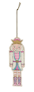 Pink and White Nutcracker Acrylic Ornament