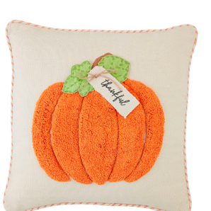 Orange Tufted Pumpkin Pillow