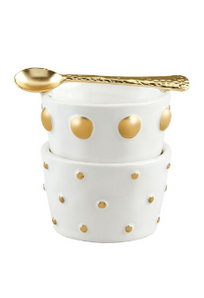 Gold Dot Ceramic Tidbit Set
