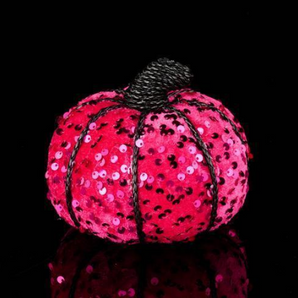 Pink and Black Sequin Pumpkin