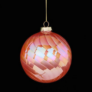 Rose Swirl Glass Ball Ornament